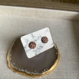 Rose Gold Faux Druzy Earrings